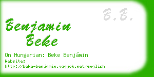 benjamin beke business card